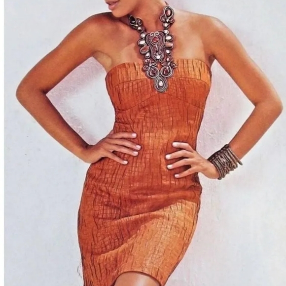 Muse Dresses & Skirts - Muse by Boston Proper burnt orange halter dress, low back, like new